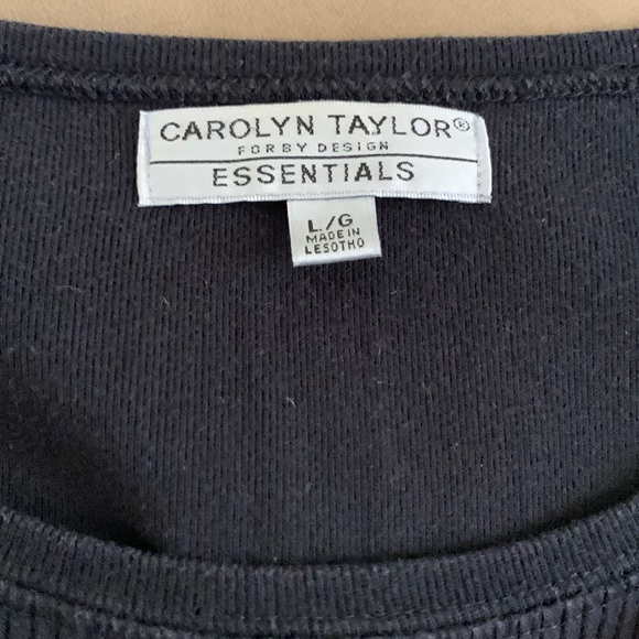 Carolyn Taylor essentials black short sleeve top size large - Picture 2 of 6